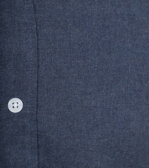 Suitable overhemd flanel donkerblauw | Slim-fit