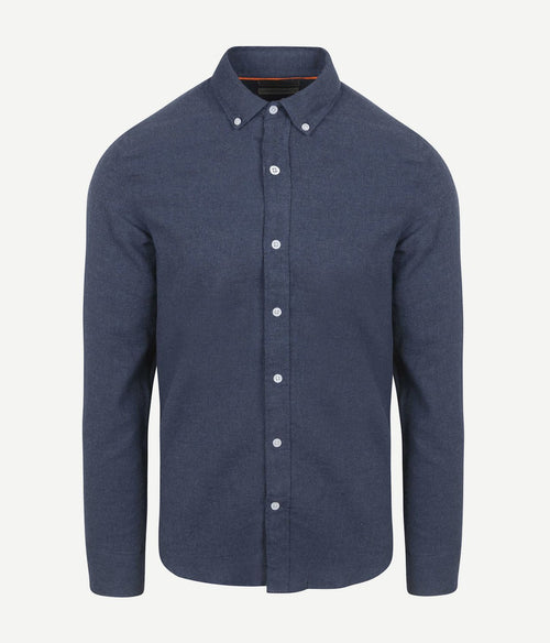 Suitable overhemd flanel donkerblauw | Slim-fit