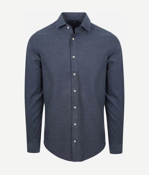 Steppin' Out overhemd flanel donkerblauw | Slim-fit