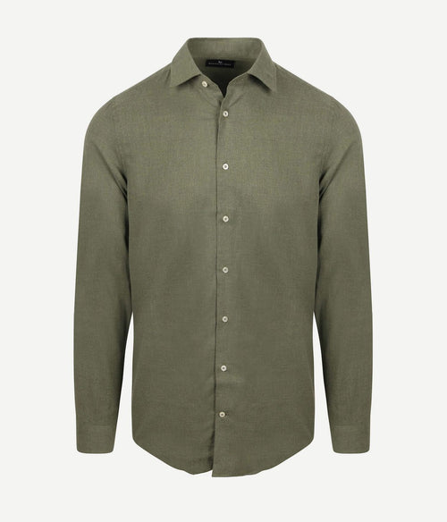 Steppin' Out overhemd flanel olive | Slim-fit