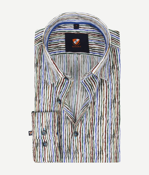 Suitable overhemd inked stripes multicolour