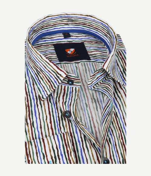Suitable overhemd inked stripes multicolour