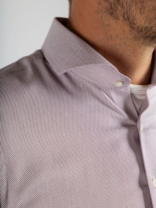 Suitable overhemd jacquard luxe beige | Slim-fit