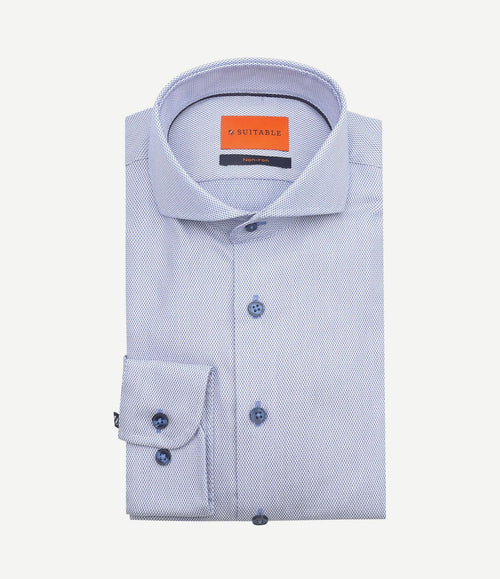 Overhemd jacquard luxe blauw