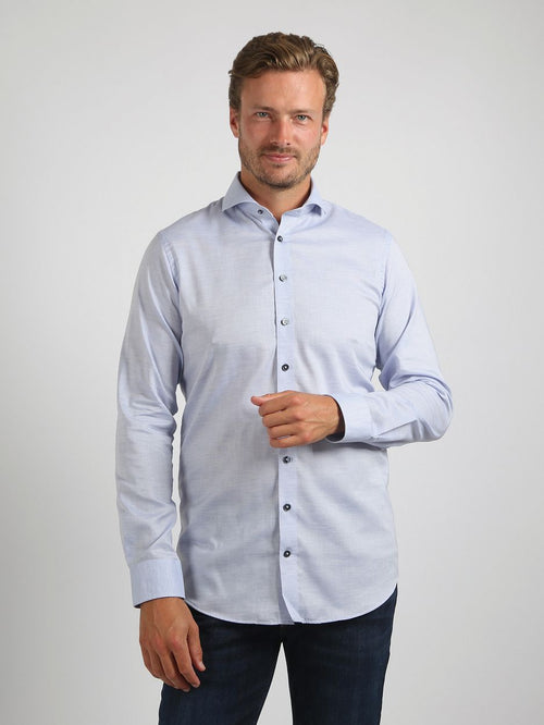 Suitable overhemd jacquard luxe blauw | Slim-fit