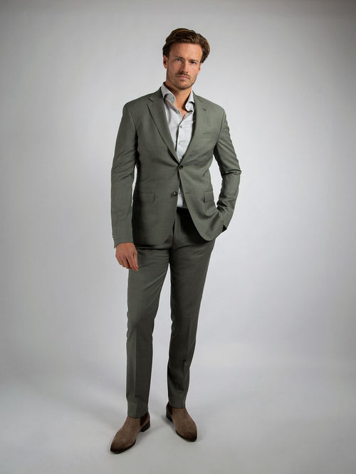 Suitable overhemd jacquard luxe groen | Slim-fit