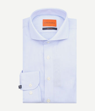 Suitable overhemd jacquard luxe lichtblauw | Slim-fit