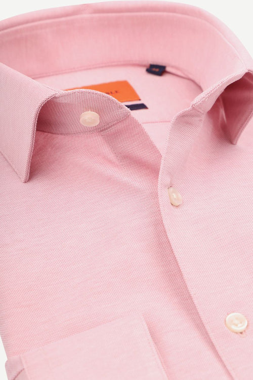 Suitable overhemd knitted pique roze | Slim-fit