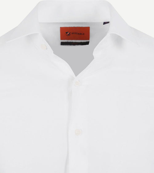 Suitable overhemd knitted piqué wit | Slim-fit
