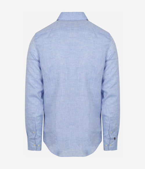 Suitable overhemd linnen lichtblauw