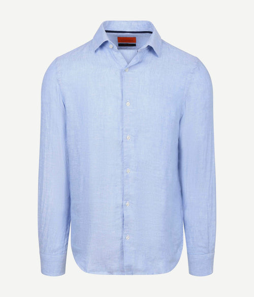 Overhemd linnen mid blue