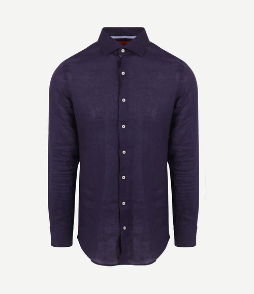 Overhemd linnen donkerblauw