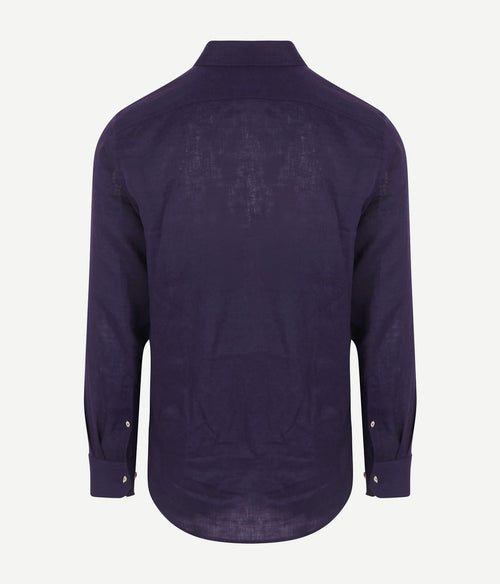 Suitable overhemd linnen donkerblauw | Slim-fit