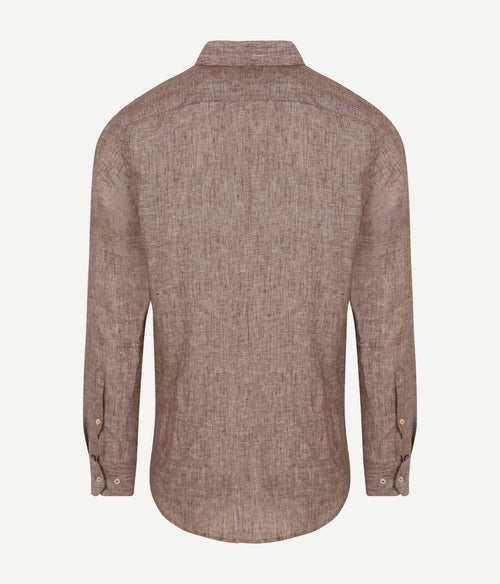 Suitable overhemd linnen taupe | Slim-fit