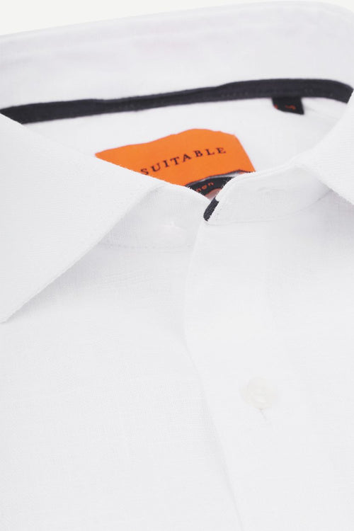 Suitable overhemd linnen wit | Slim-fit