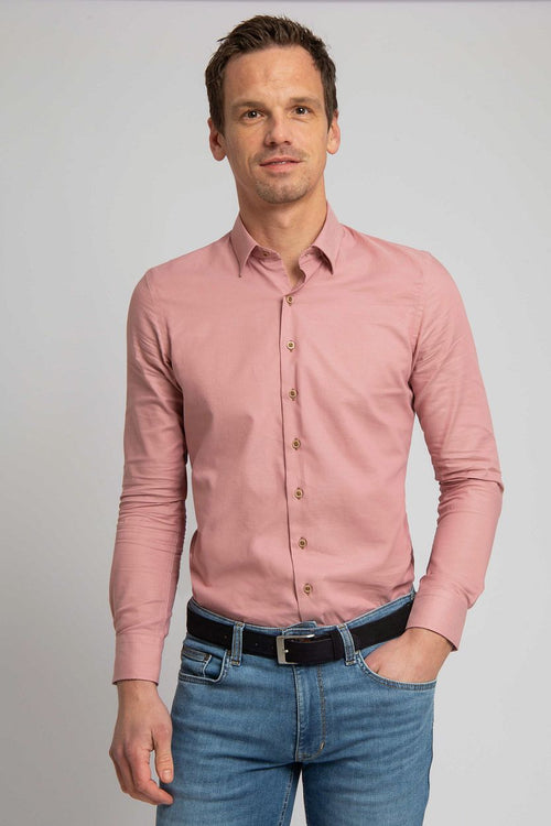 Suitable overhemd oud roze | Slim-fit