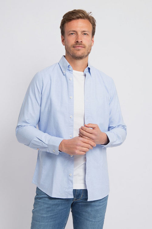 Suitable overhemd Oxford lichtblauw | Slim-fit