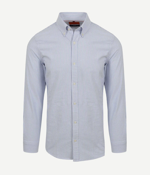 Suitable overhemd Oxford strepen lichtblauw | Slim-fit