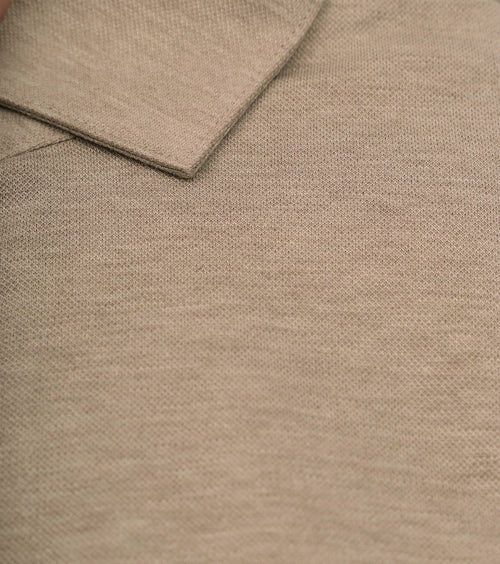 Suitable overhemd pique beige | Slim-fit