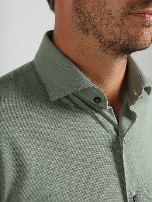 Suitable overhemd pique groen | Slim-fit
