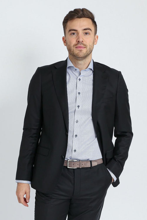 Suitable overhemd ruiten donkerblauw | Slim-fit