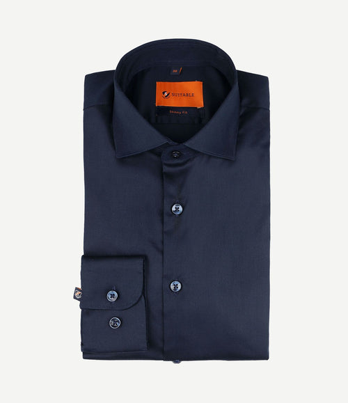 Overhemd skinny fit donkerblauw 241-1