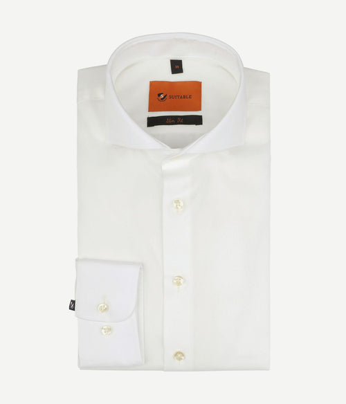 Suitable overhemd strijkvrij ecru | Slim-fit