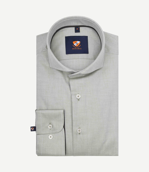 Overhemd twill lichtgroen