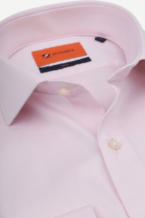 Suitable overhemd twill roze | Slim-fit