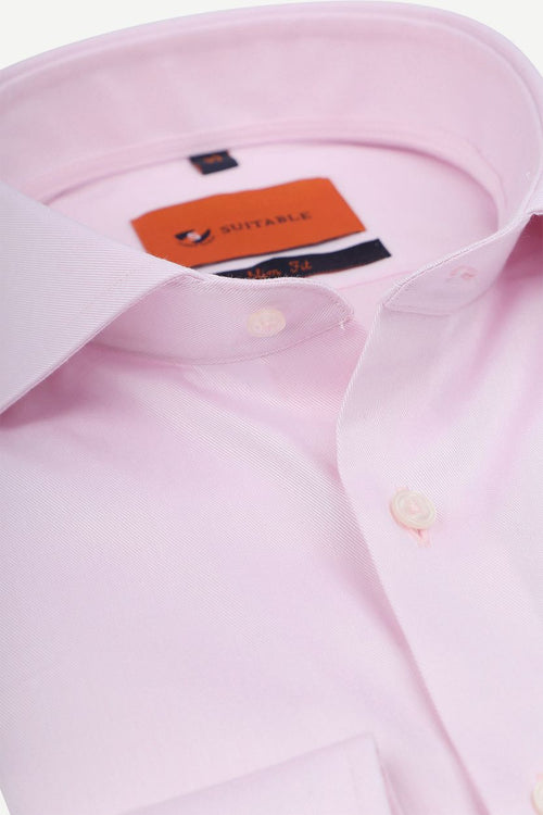Suitable overhemd twill stretch roze | Slim-fit