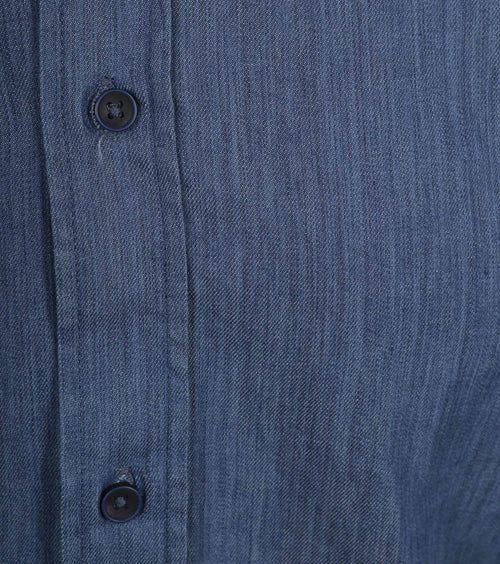 Overhemd washed donkerblauw