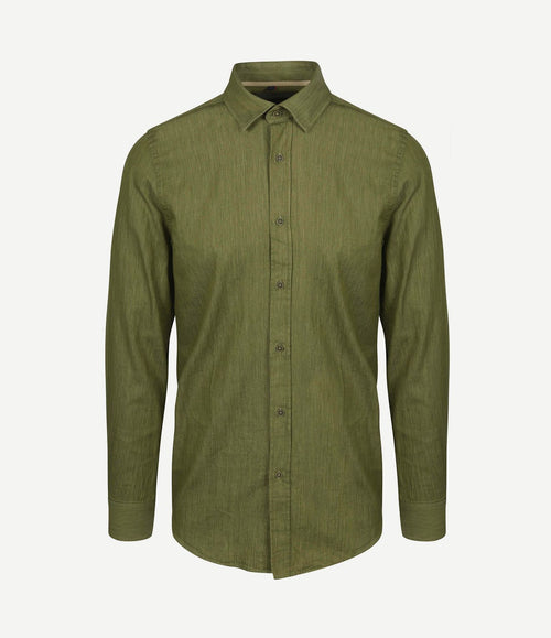 Overhemd washed groen