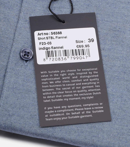 Suitable overhemd widespread flanel blauw