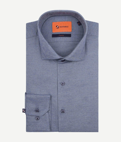 Suitable overhemd widespread flanel blauw