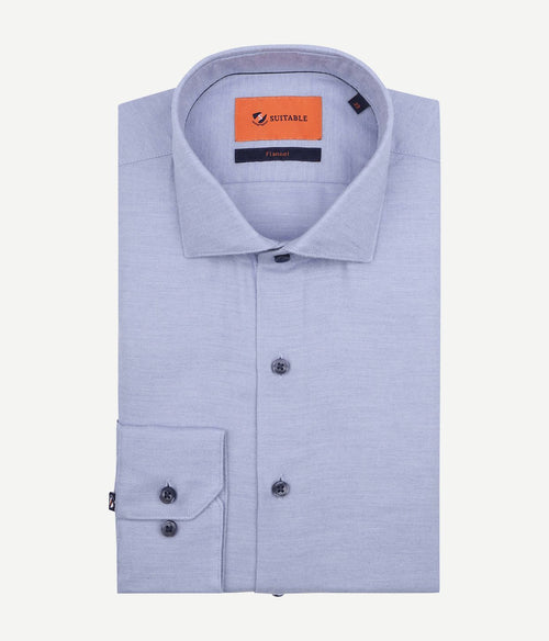 Suitable overhemd widespread flanel lichtblauw | Slim-fit