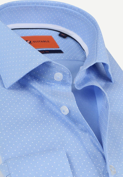 Suitable overhemd ws blauw stippen