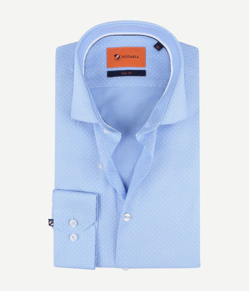 Suitable overhemd ws blauw stippen