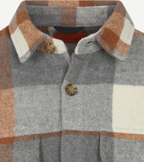 Suitable overshirt august wool blend grijs | Regular-fit