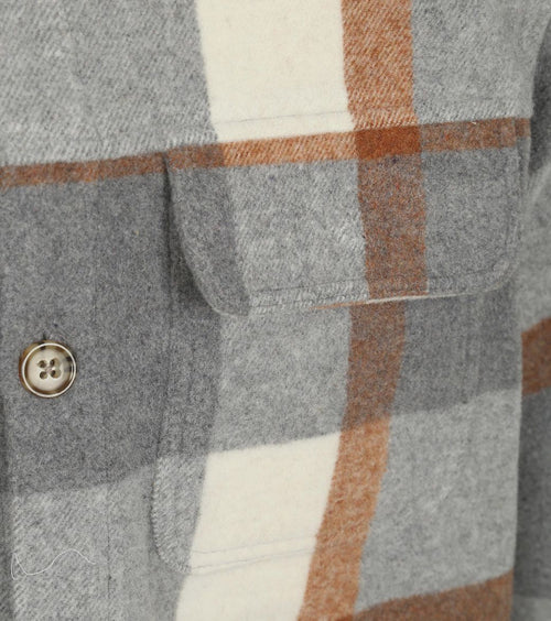 Suitable overshirt august wool blend grijs | Regular-fit