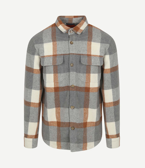 Overshirt august wool blend grijs