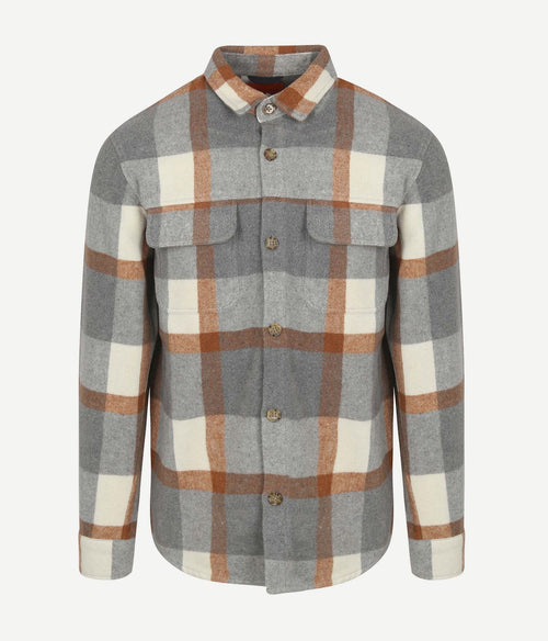 Suitable overshirt august wool blend grijs | Regular-fit