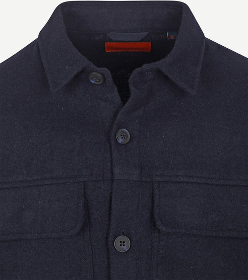 Suitable overshirt august wool blend donkerblauw | Regular-fit