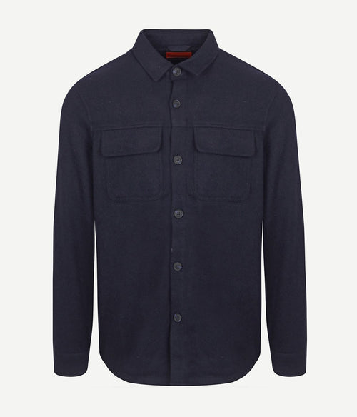 Suitable overshirt august wool blend donkerblauw | Regular-fit