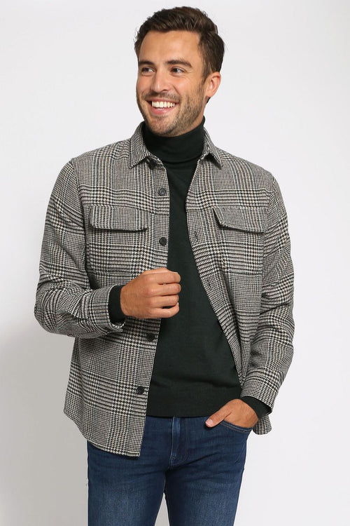 Suitable overshirt augustus flanel beige | Regular-fit