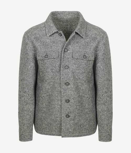 Suitable overshirt boiled wool blend grijs | Regular-fit