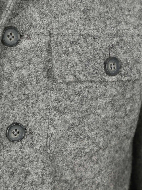 Overshirt boiled wool blend grijs