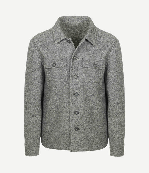 Overshirt boiled wool blend grijs