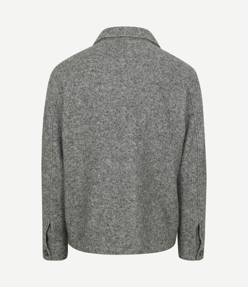 Overshirt boiled wool blend grijs