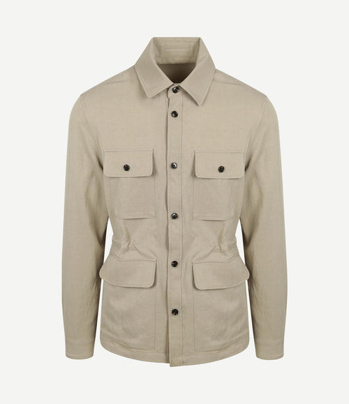 Overshirt tencel greige