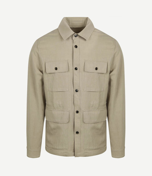 Overshirt tencel greige